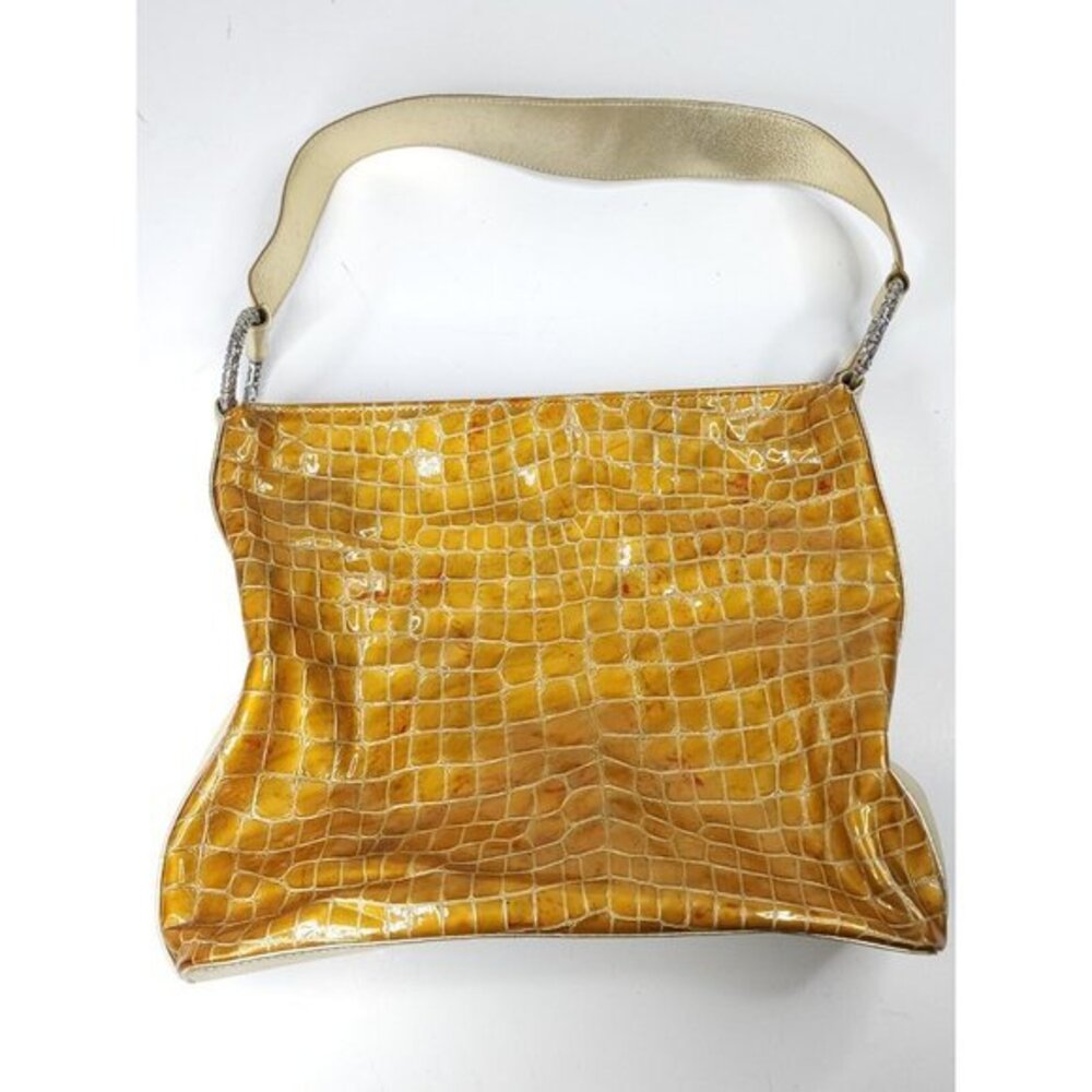 Brighton Handbag C963852 Gold Glossy Square Animal Print Pattern Purse